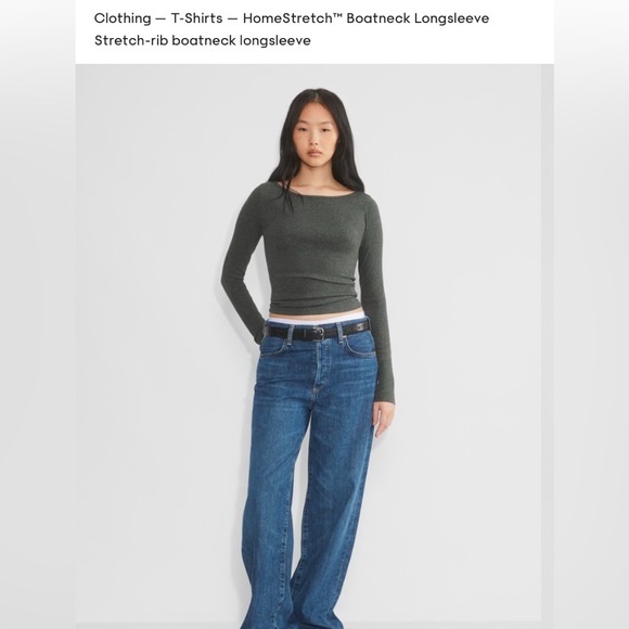 Aritzia Homestretch Boatneck Long Sleeve Shirt - Picture 1 of 3